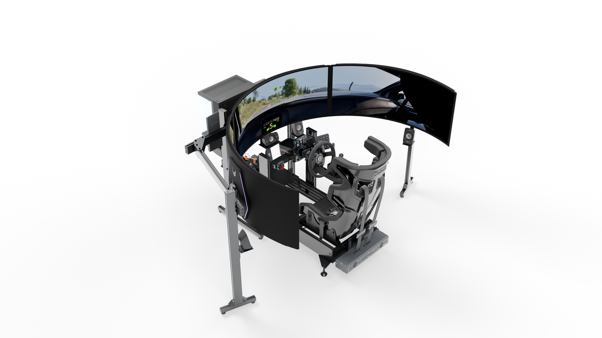 Simulateur Rallye LP6 — Vue plongeante côté gauche
