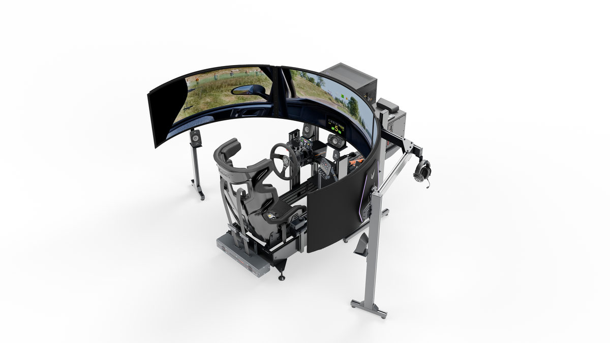 Simulateur Rallye LP6 — Vue plongeante côté droit