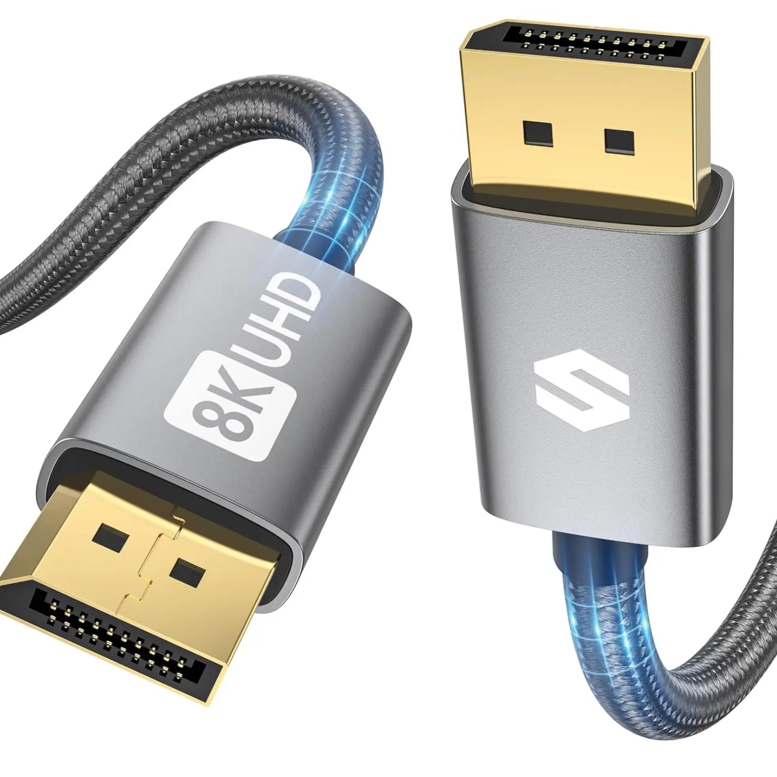 Silkland 8K Câble DisplayPort 1.4 50cm, 4K@144Hz/165Hz 2K@240Hz, 8K@60Hz, Câble DP mit 32.4Gbps, HDR, ARC, G-Sync & Free-Sync, DSC 1.2, Câble DP 1.4 pour 240Hz Moniteur Gaming, PC, Carte Graphique LPSIMU