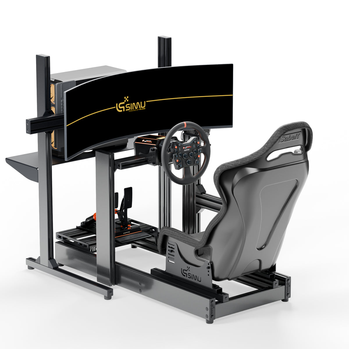 Pre-owned LP3 Asetek simulator, 3D render from the front left