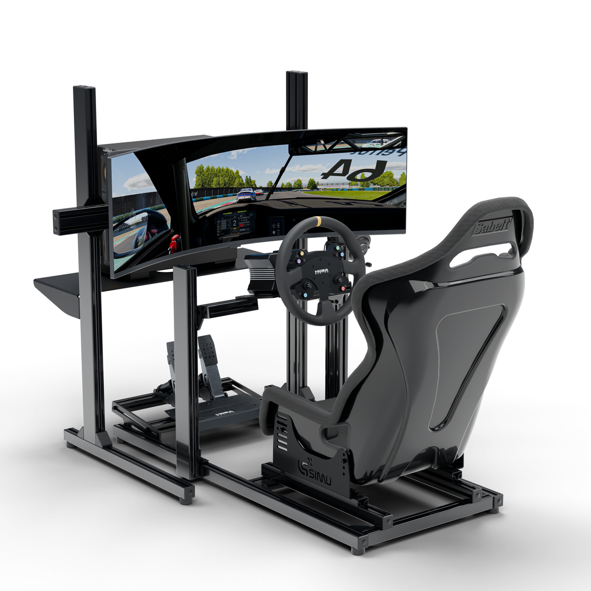 LPSIMU LP1 GT racing simulator, left three-quarter view at Magny-Cours