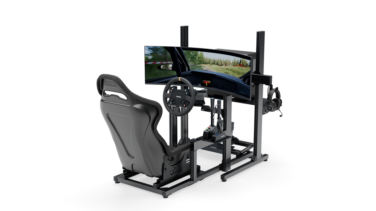 LPSIMU LP1 Rally simulator, overall view of the rally cockpit from the right