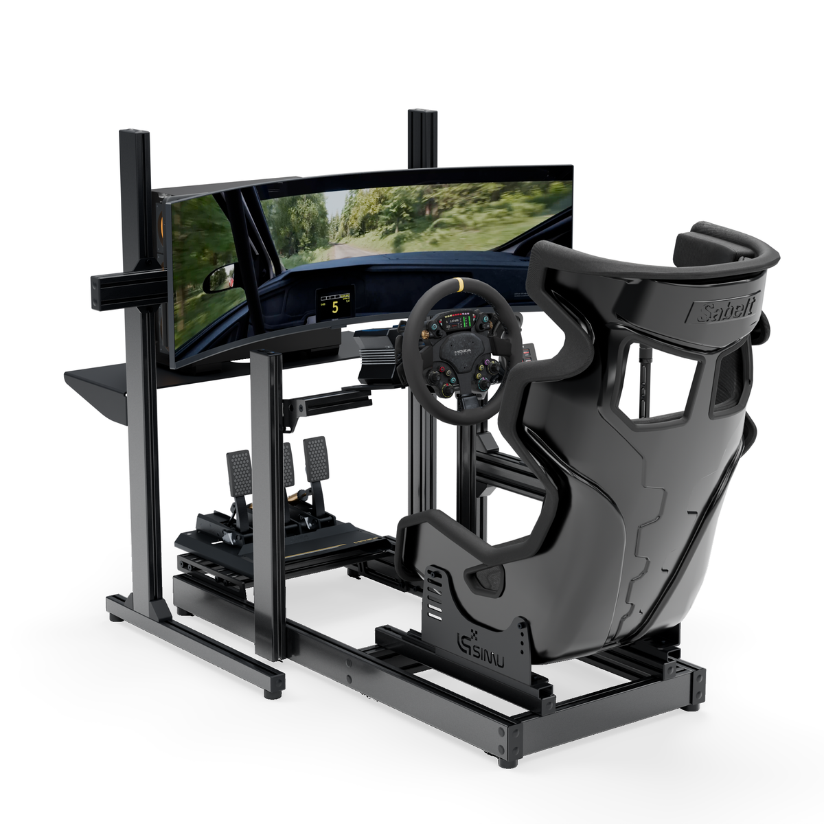 LPSIMU LP2 Rally simulator, overall view of the rally cockpit from the left