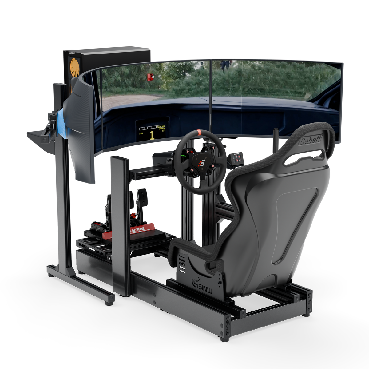 LPSIMU LP3 Rally simulator, overall view of the rally cockpit from the left