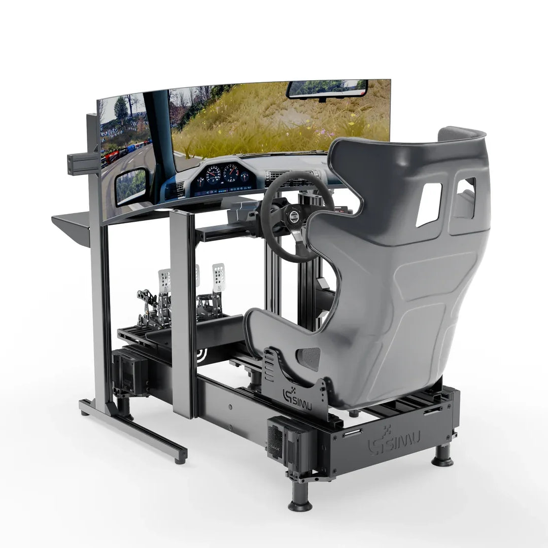 LPSIMU LP4 Motion drift racing simulator, three-quarter front left view