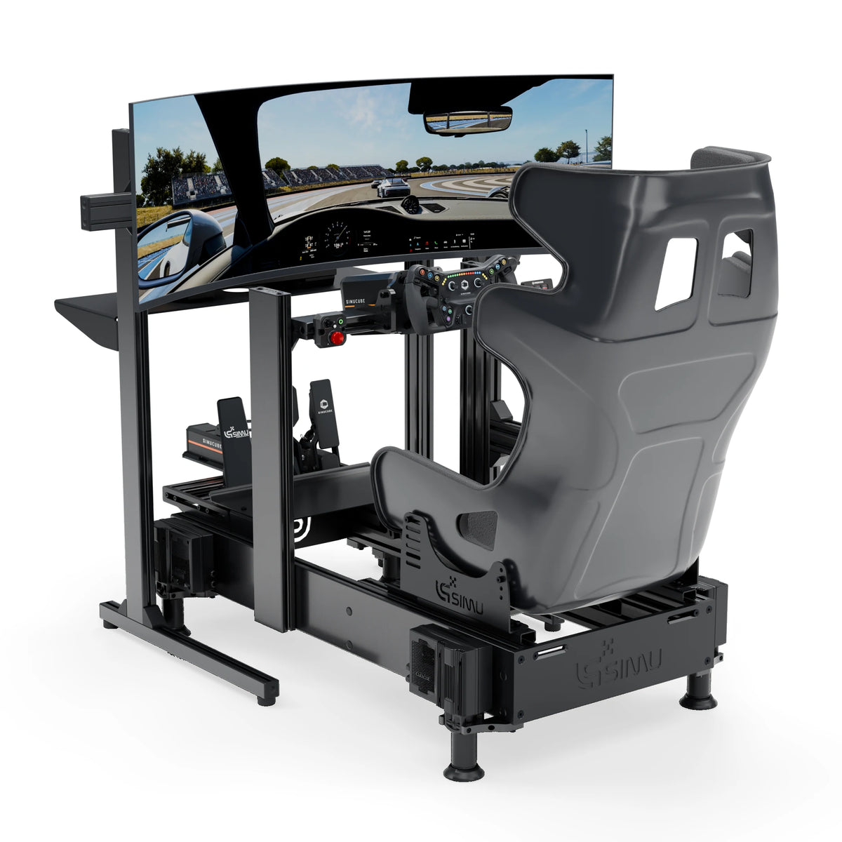 LPSIMU LP4 GT EVO MOTION racing simulator, left three-quarter view