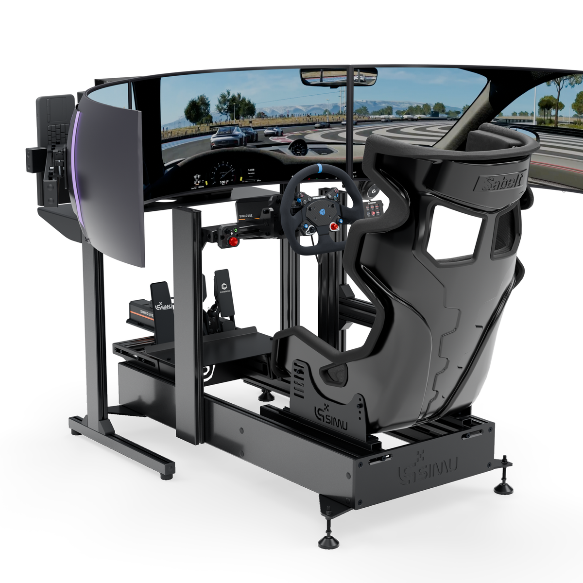 LPSIMU LP4 GT PRO racing simulator, left three-quarter view