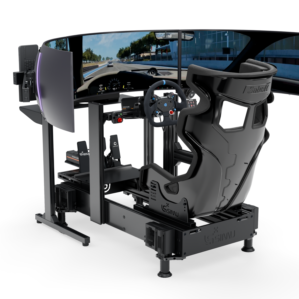LPSIMU LP4 GT PRO MOTION racing simulator, left three-quarter view