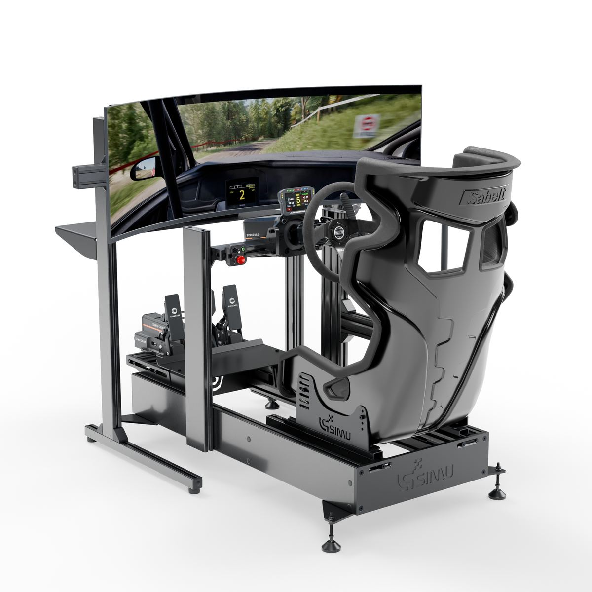 LPSIMU LP4 EVO Rally simulator, overall view of the rally cockpit from the left