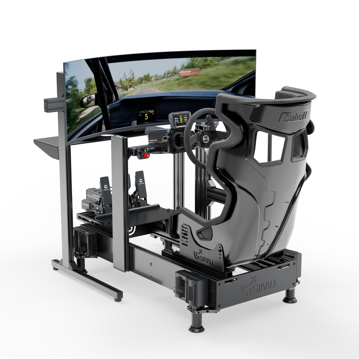 LPSIMU LP4 EVO MOTION Rally simulator, overall view of the rally cockpit from the left