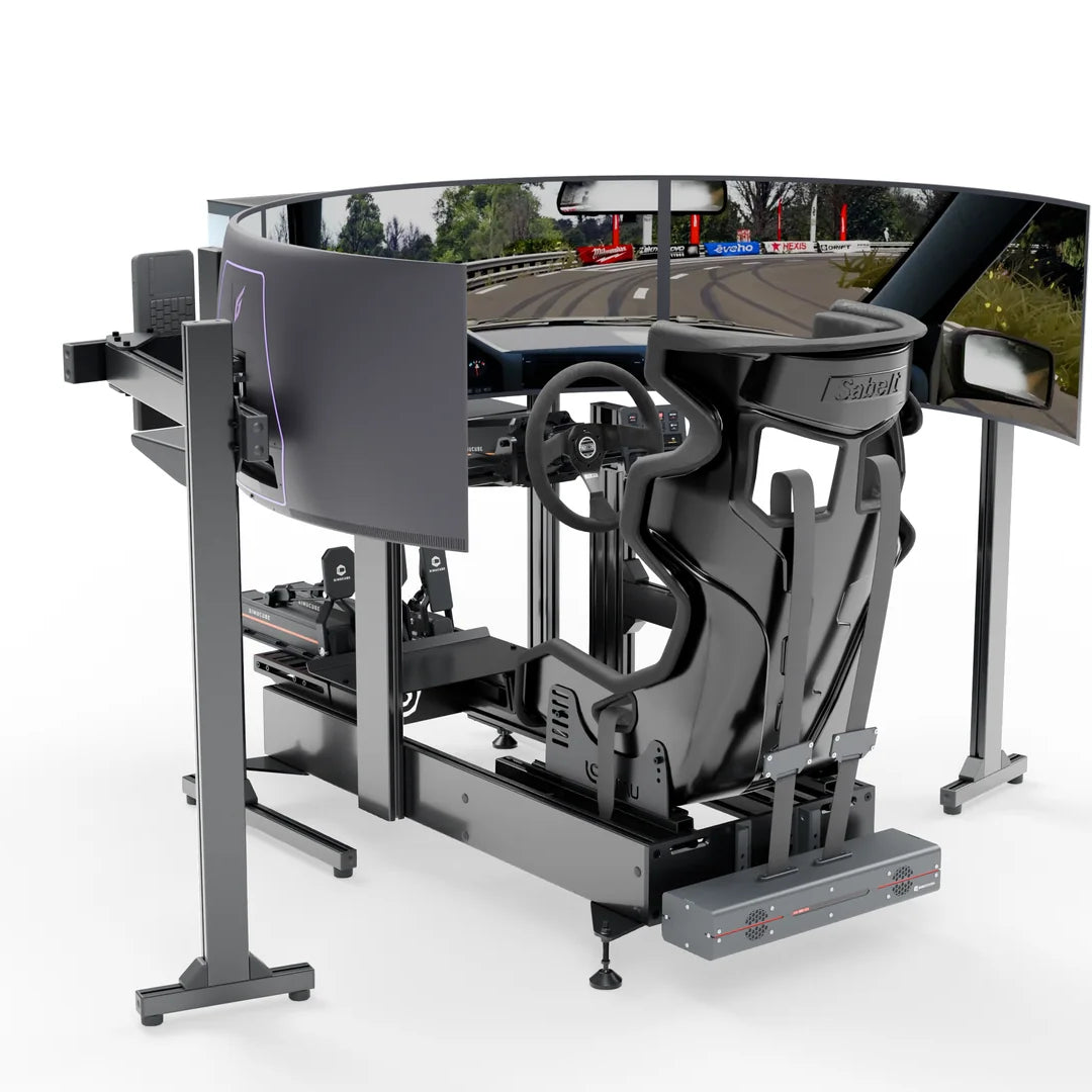 LPSIMU LP5 Drift racing simulator, front left three-quarter view
