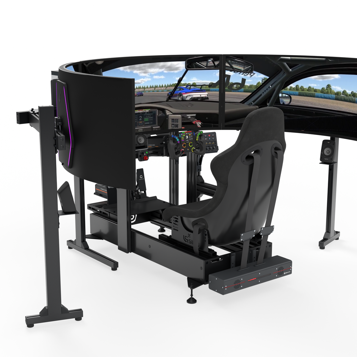 LPSIMU LP6 GT racing simulator, left three-quarter view