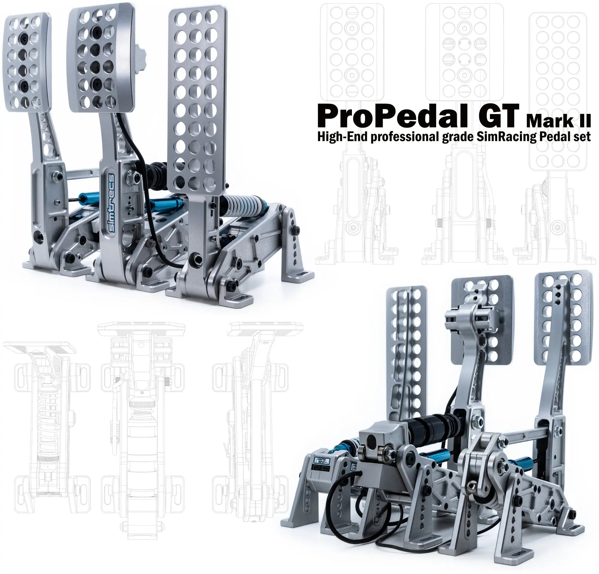 Pédalier ProPedal GT MKII - 3 pedal set Simtrecs