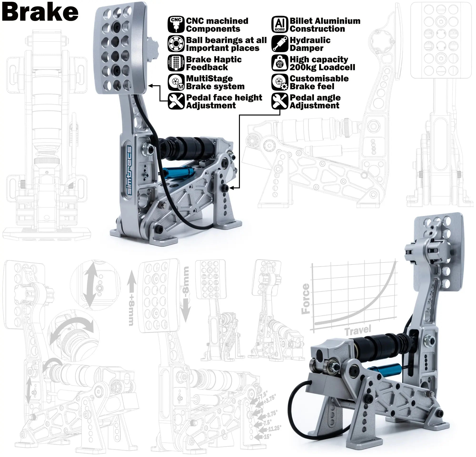 Pédalier ProPedal GT MKII - 3 pedal set Simtrecs