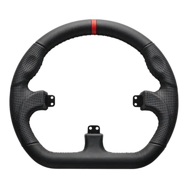 Volant Simracing Asetek Closed D Black Leather Rim Asetek