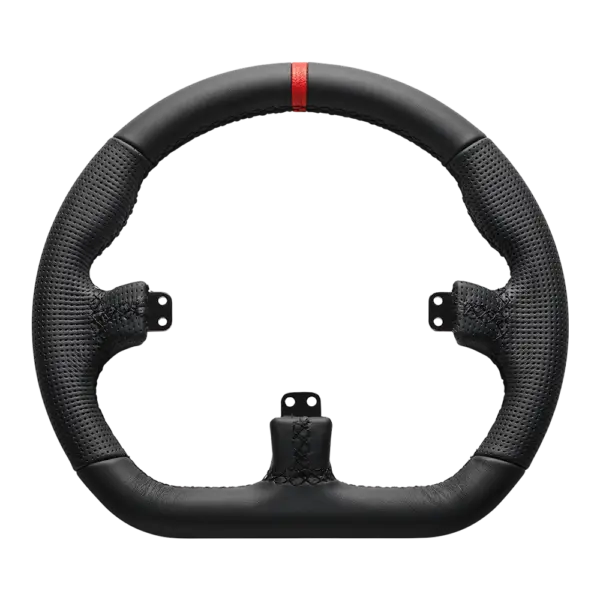 Volant Simracing Asetek Closed D Black Leather Rim Asetek