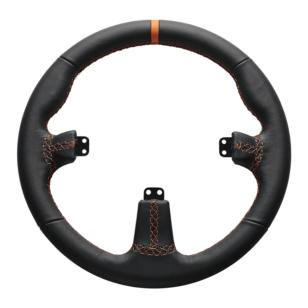 Volant Simracing Asetek Round Black Leather Rim Asetek