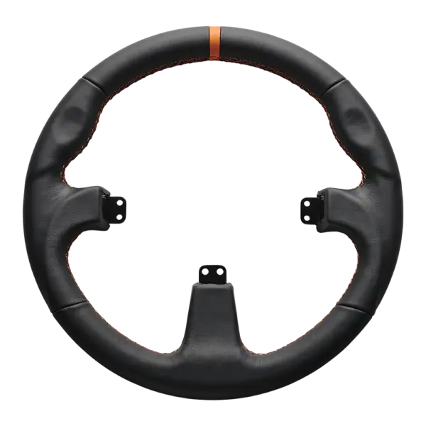 Volant Simracing Asetek Round Black Leather Rim Asetek