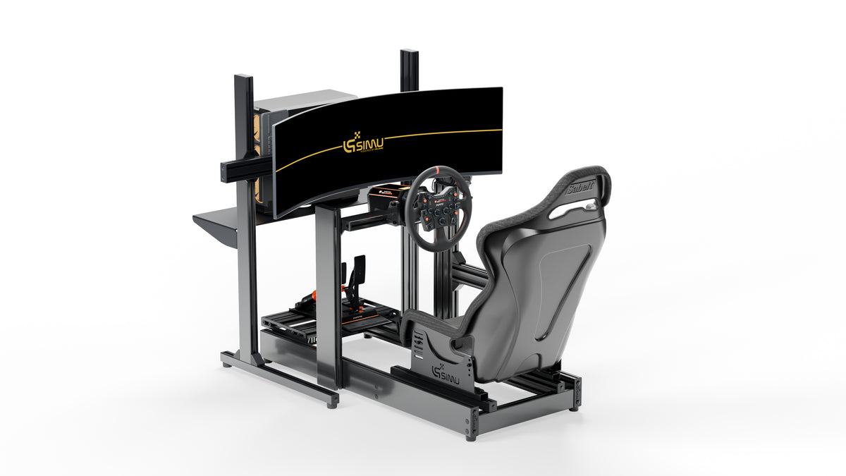Simulateur LP3 Asetek d’occasion, rendu 3D vue trois quarts gauche