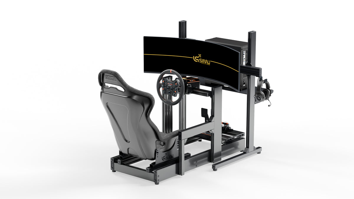 Simulateur LP3 Asetek d’occasion, rendu 3D vue trois quarts droite