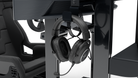 Casque Logitech G PRO X suspendu au châssis du simulateur LPSIMU LP1