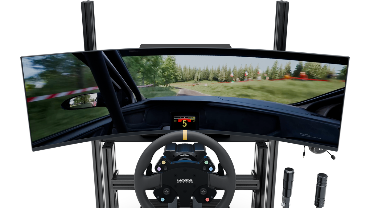 LPSIMU LP1 Rally simulator, onboard view of the displays