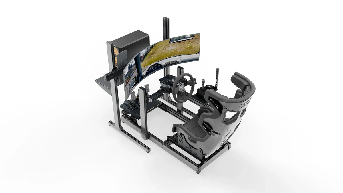 LPSIMU LP2 drift racing simulator, high angle left view