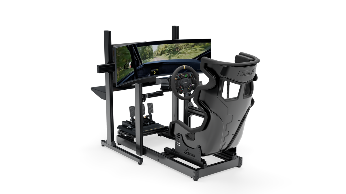 Simulateur Rallye LP2 : vue d'ensemble du cockpit de rallye