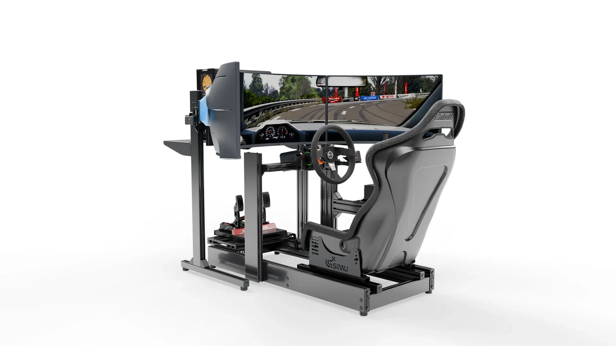 LPSIMU LP3 drift racing simulator, low angle left view