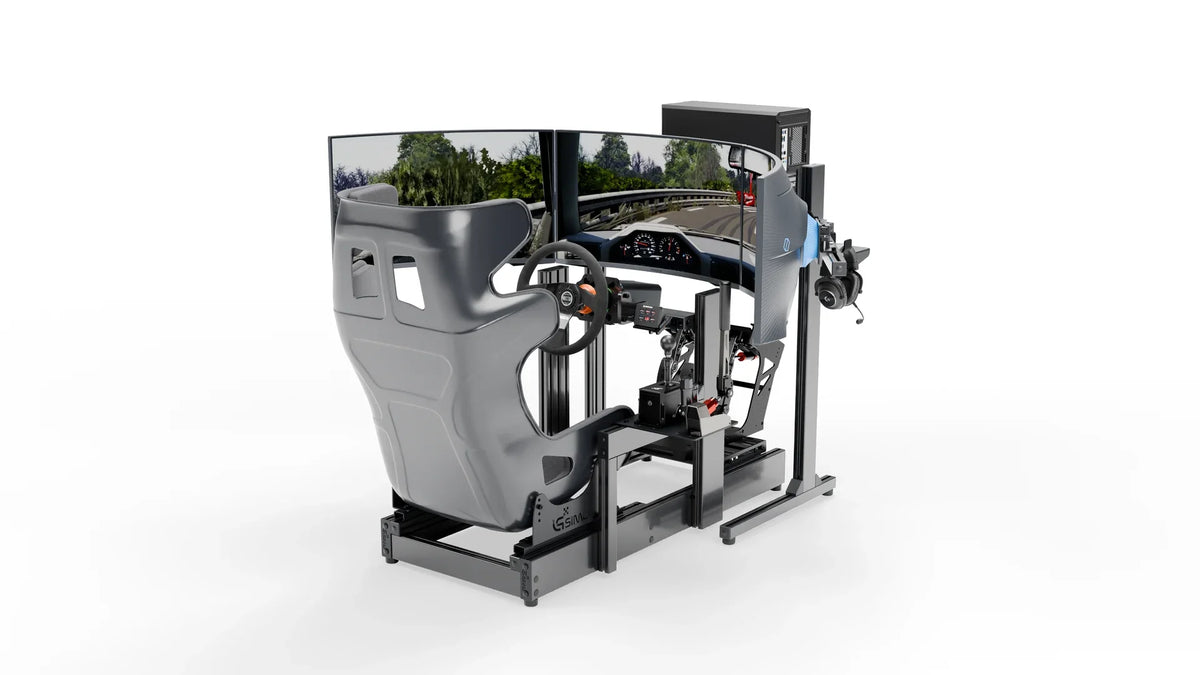 LPSIMU LP3 EVO drift racing simulator, three-quarter front right view