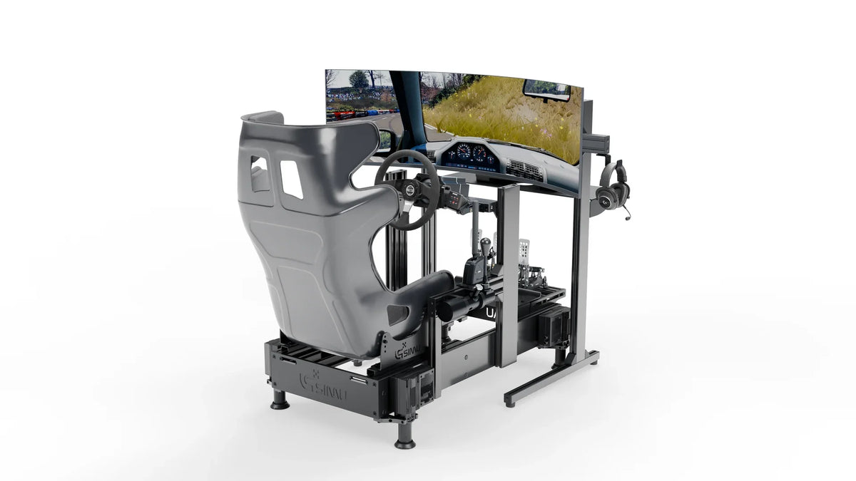 LPSIMU LP4 Motion drift racing simulator, three-quarter front right view