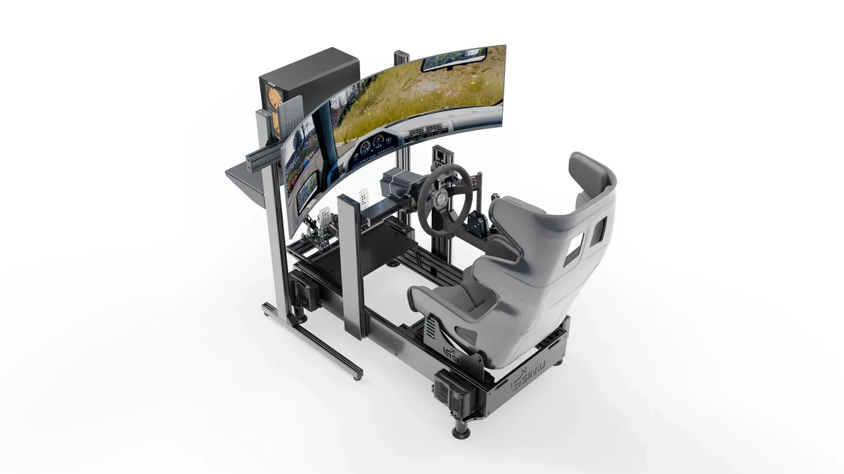 LPSIMU LP4 Motion drift racing simulator, high angle left view