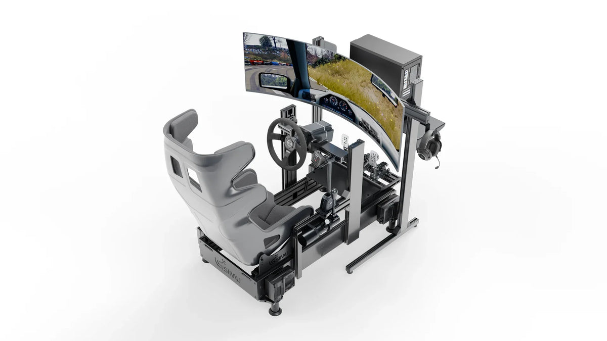 LPSIMU LP4 Motion drift racing simulator, high angle right view