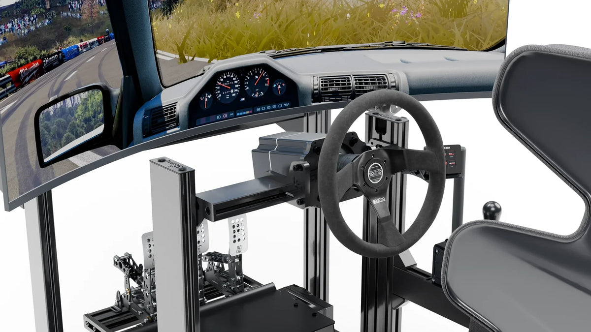 LPSIMU LP4 Motion drift racing simulator, driving controls from the left