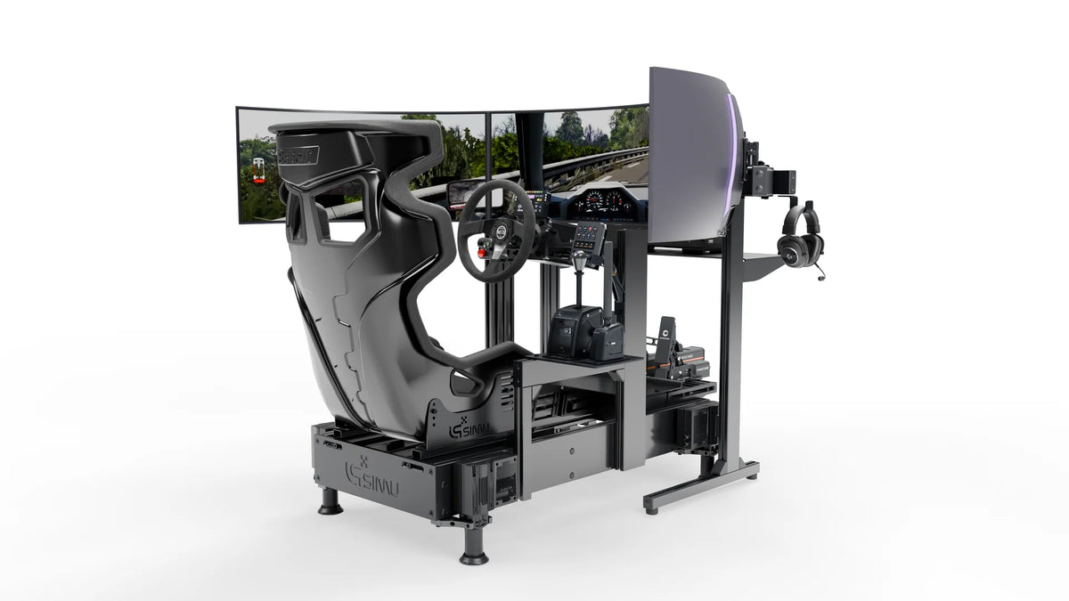 Simulateur Drift LP4 Pro Motion LPSIMU, vue générale en contre plongée droite