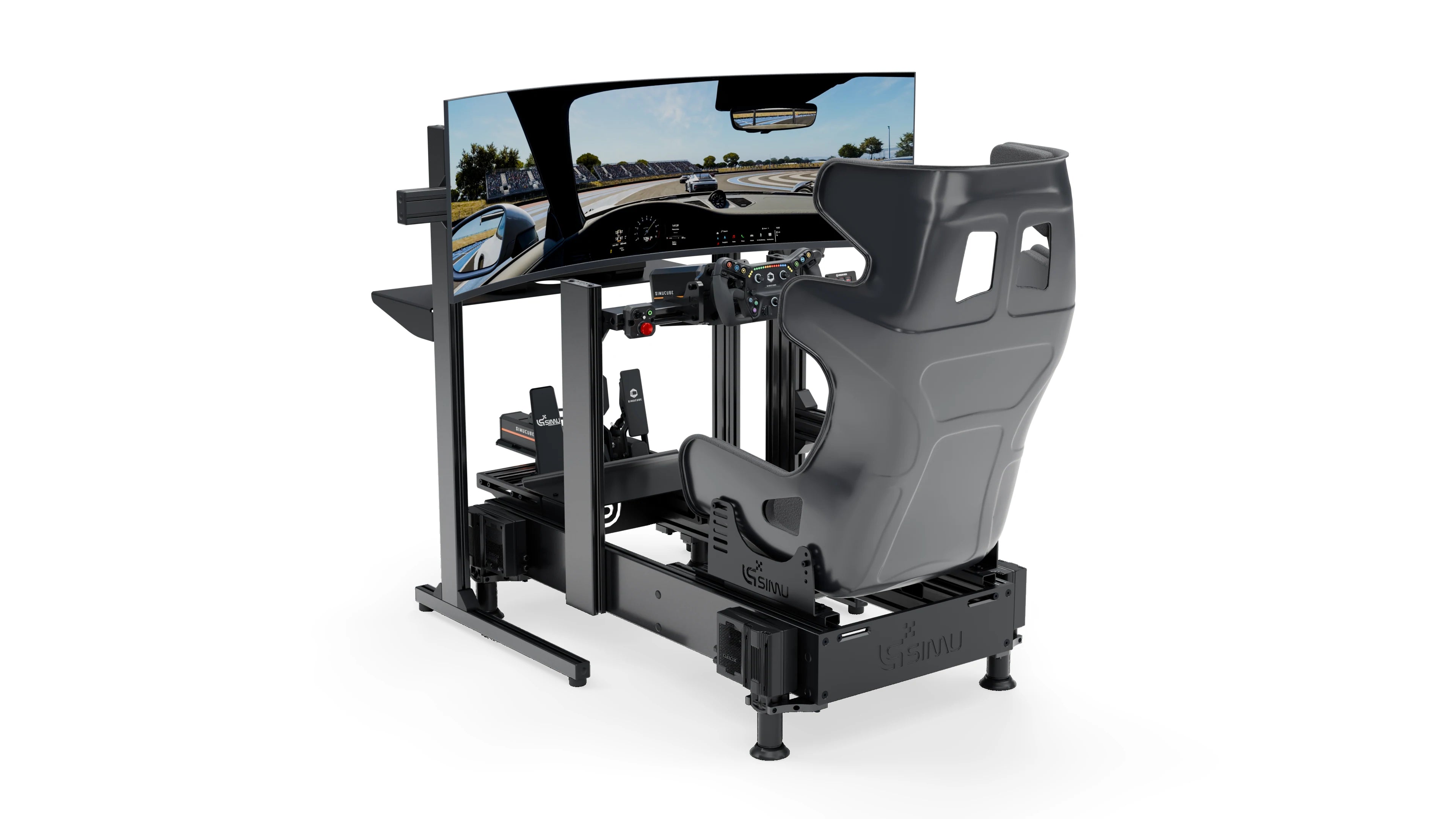 LPSIMU LP4 GT EVO MOTION racing simulator, left three-quarter view