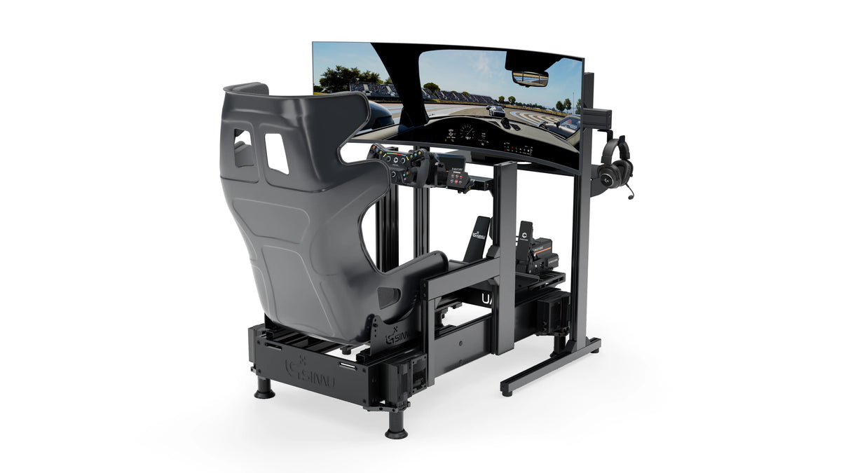 LPSIMU LP4 GT EVO MOTION racing simulator, right three-quarter view