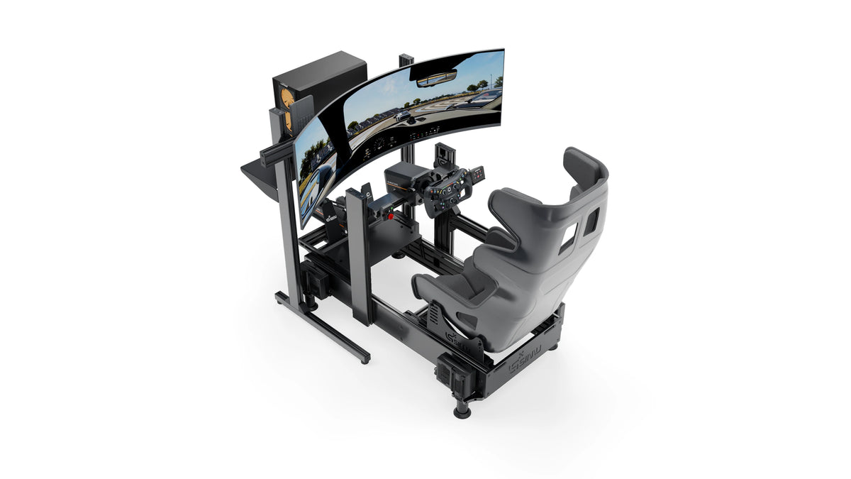 LPSIMU LP4 GT EVO MOTION racing simulator, left overhead view