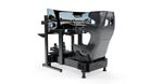 LPSIMU LP4 GT EVO MOTION racing simulator, low-angle view from the left