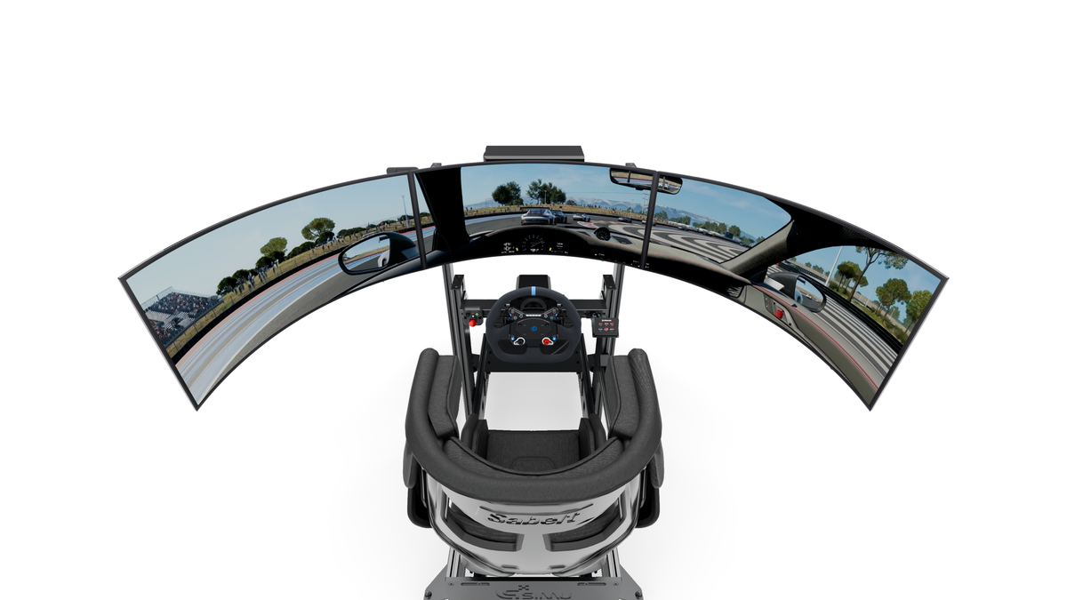 Simulateur GT LPSIMU LP4 GT PRO, vue embarquée des écrans