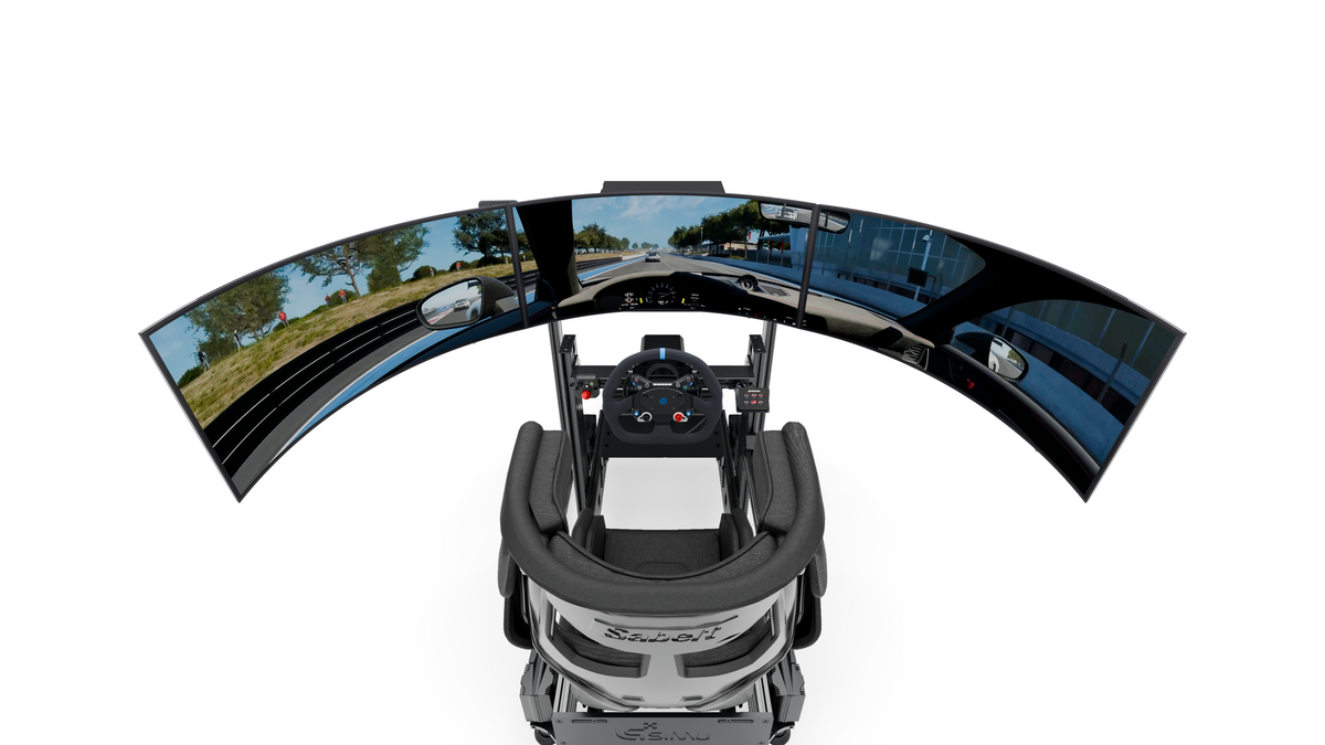 Simulateur GT LPSIMU LP4 GT PRO MOTION, vue embarquée des écrans