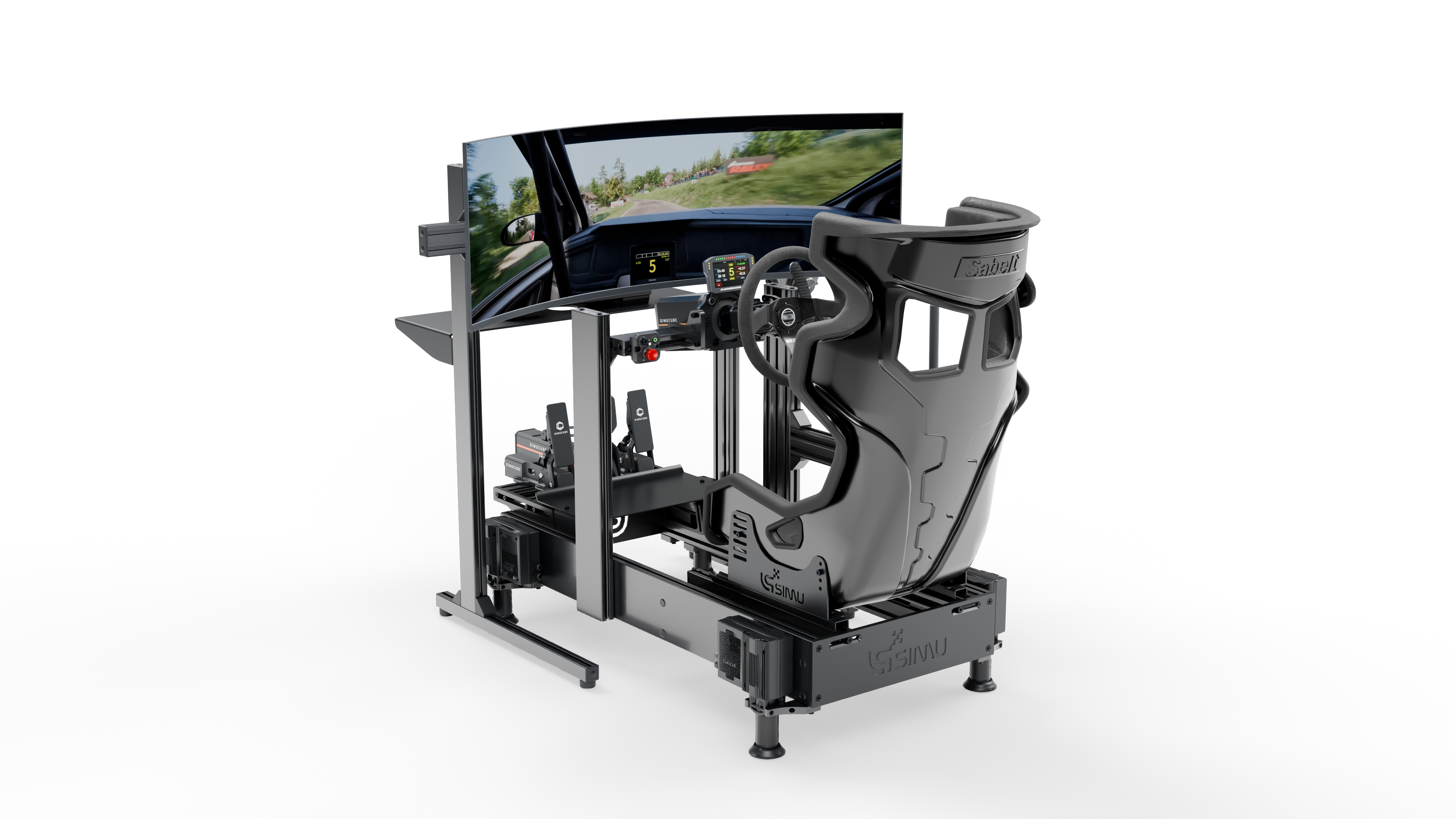 LPSIMU LP4 EVO MOTION Rally simulator, overall view of the rally cockpit from the left