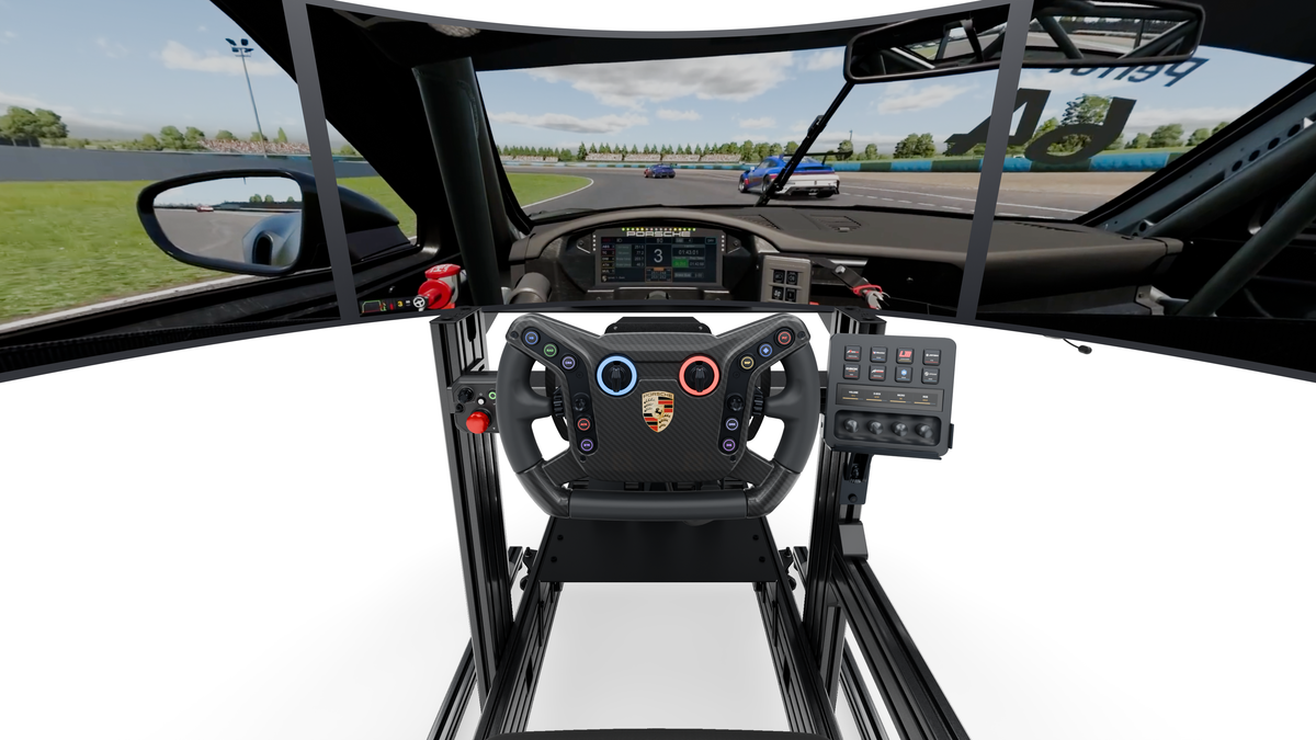 Simulateur de pilotage GT LPSIMU LP5, vue du pilote