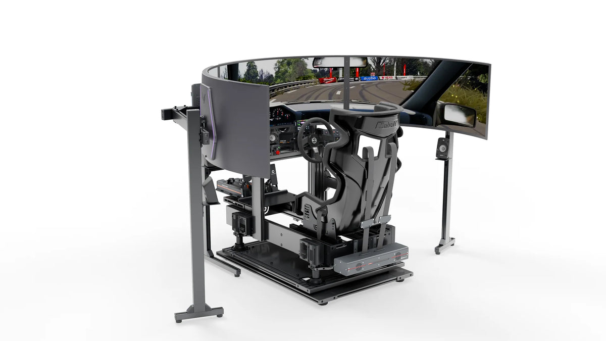 Simulateur Drift LP6 Motion LPSIMU, vue d’ensemble de trois quarts gauche
