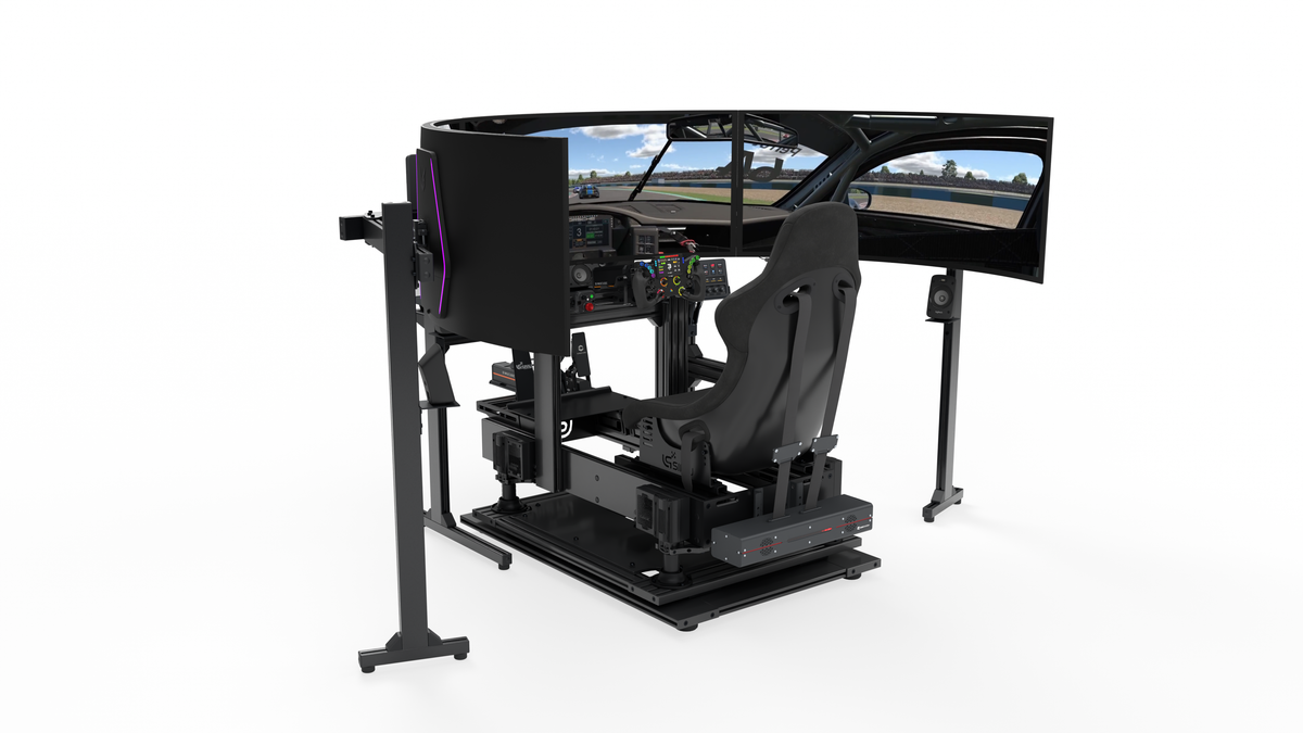 Simulateur de pilotage GT LPSIMU LP6 MOTION, vue trois quarts gauche avec traction loss