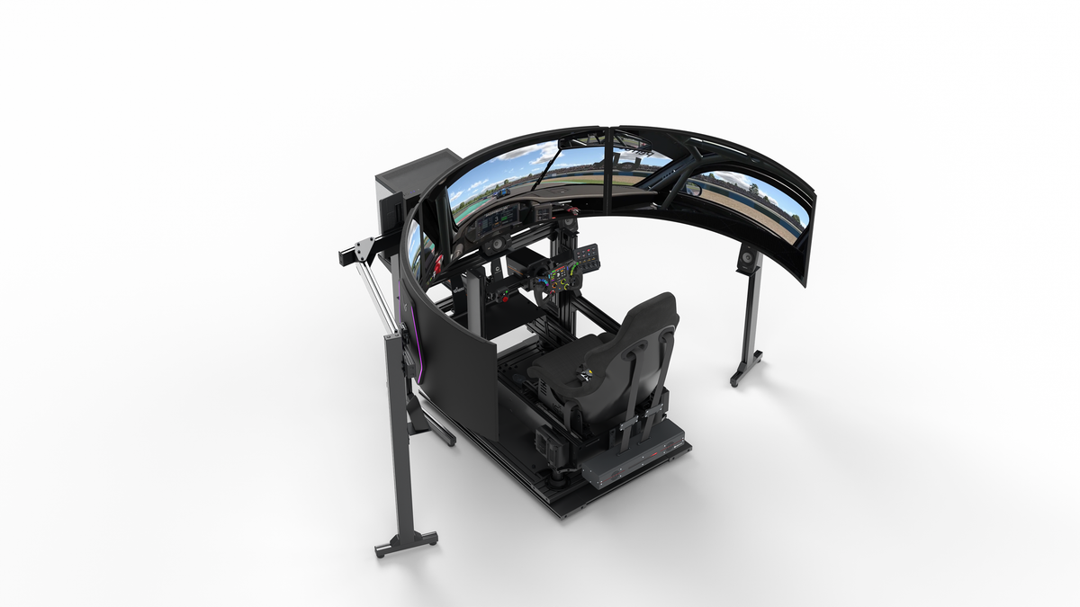 Simulateur de pilotage GT LPSIMU LP6 GT MOTION, vue plongeante gauche