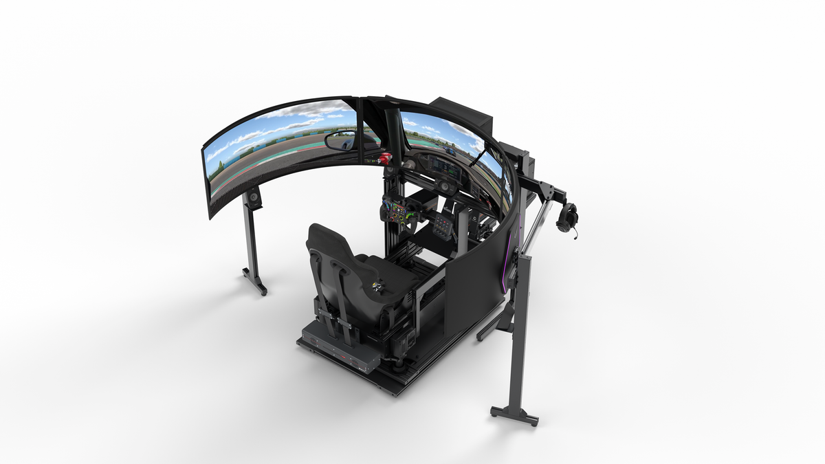 Simulateur de pilotage GT LPSIMU LP6 GT MOTION, vue plongeante droite