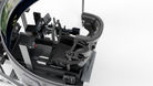 Simulateur Rallye LP6 MOTION — vue du siège et de l’écran depuis la gauche