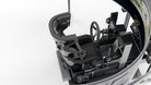Simulateur Rallye LP6 MOTION — vue du siège et de l’écran depuis la droite